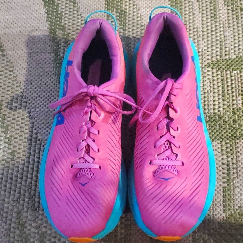 Pink & Teal Hoka Rincon 3 Lightweight Running Shoe